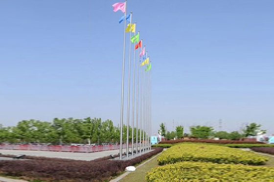 China Espectacular alto en asta de bandera de tierra, asta de bandera de diámetro variable para trabajo pesado proveedor