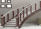 Barandilla de acero inoxidable curvada / barandilla de escalera de metal interior Buena resistencia de carga horizontal proveedor
