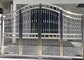 Puertas de seguridad de acero inoxidable de superficie lisa, puertas de acero modernas con logotipo con placa de identificación proveedor